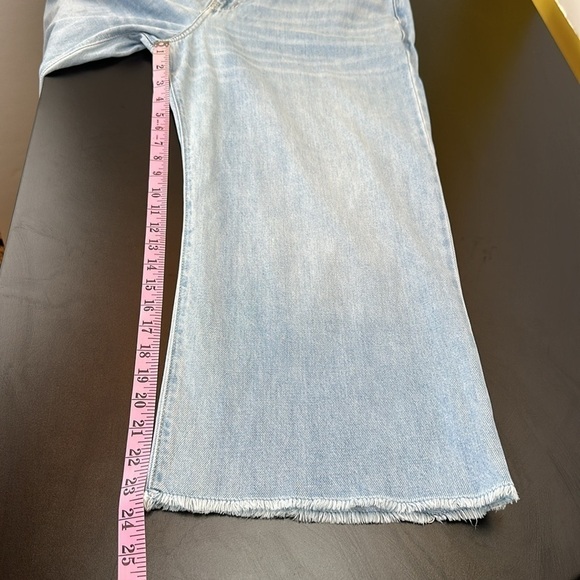 Hollister High Rise Culotte 15S W32 Wide Leg Frayed Hem Cropped Jeans - Picture 10 of 14